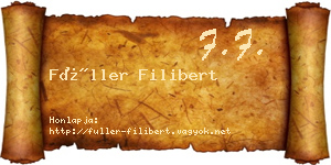 Füller Filibert névjegykártya